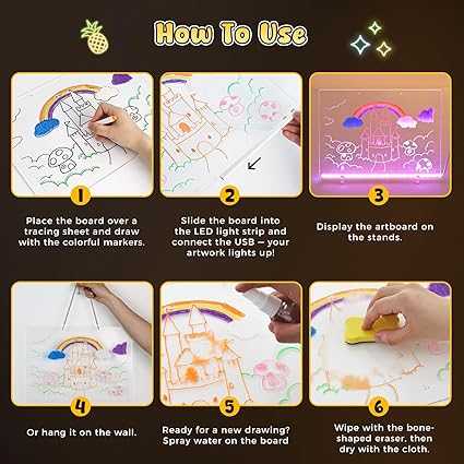 Colorful LED Writing Board – Glowing Fluorescent Drawing Tablet for Kids | 7 Neon Pens