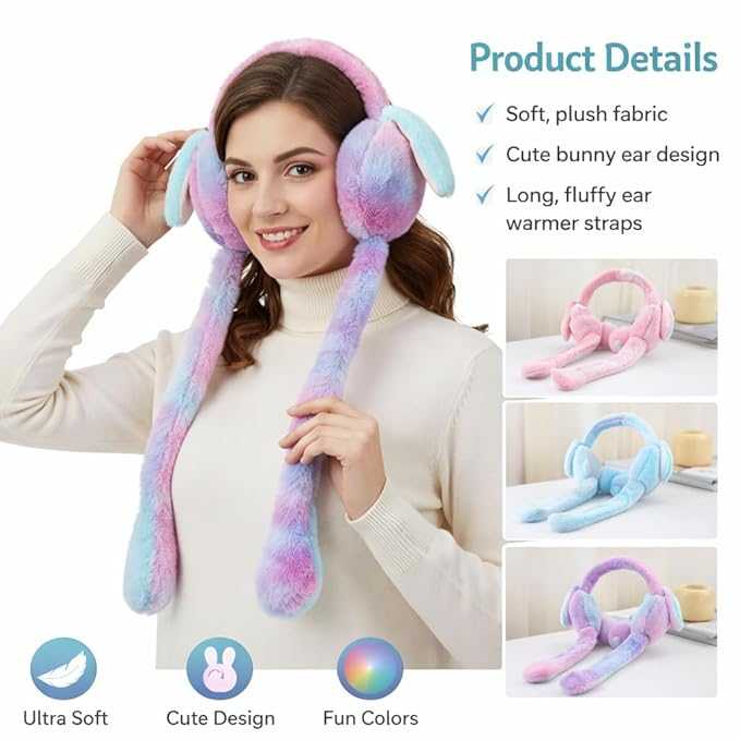 Cute Rabbit Plush Winter Earmuffs for Girls