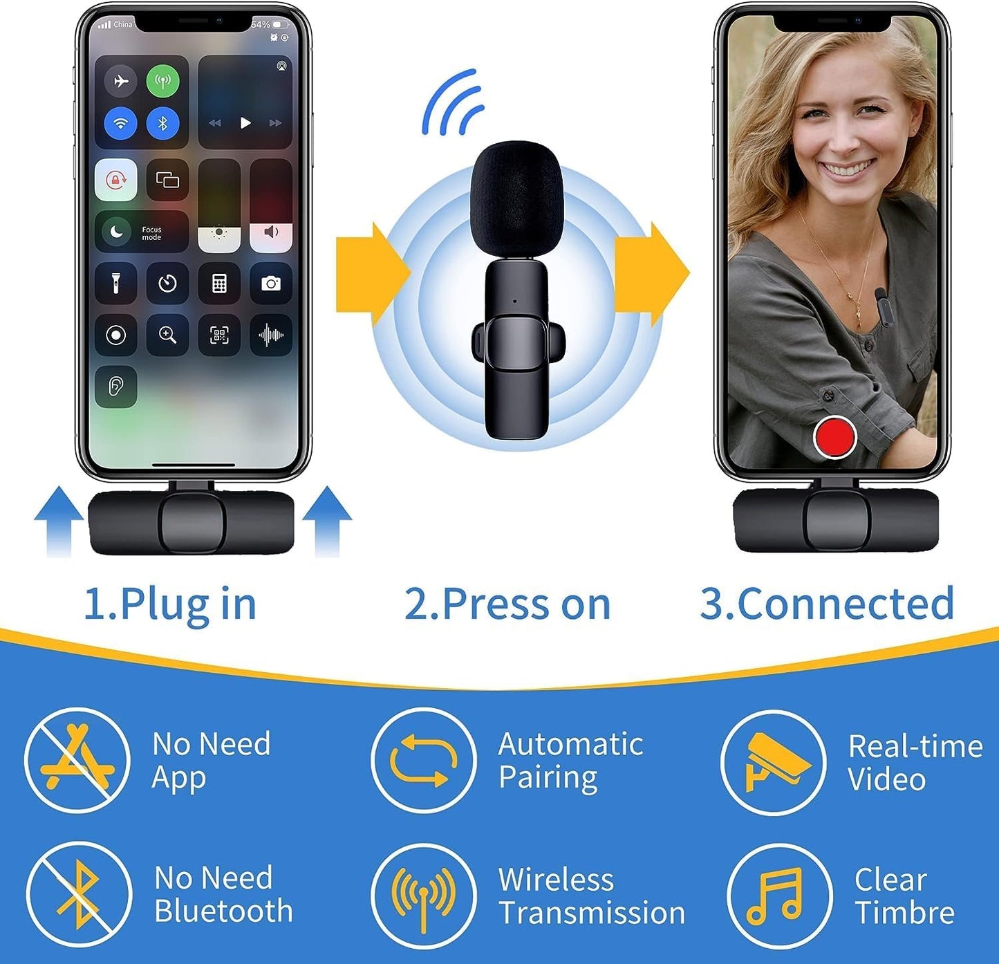 K9 Wireless Lavalier Microphone | Single & Dual Wireless Mic | USB Type-C Plug & Play | Noise Reduction Recording Mic