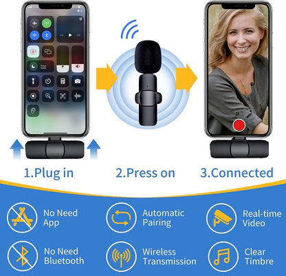 K9 Wireless Lavalier Microphone | Single & Dual Wireless Mic | USB Type-C Plug & Play | Noise Reduction Recording Mic