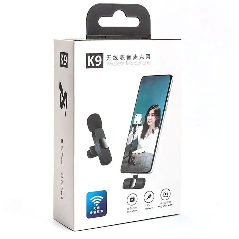 K9 Wireless Lavalier Microphone | Single & Dual Wireless Mic | USB Type-C Plug & Play | Noise Reduction Recording Mic
